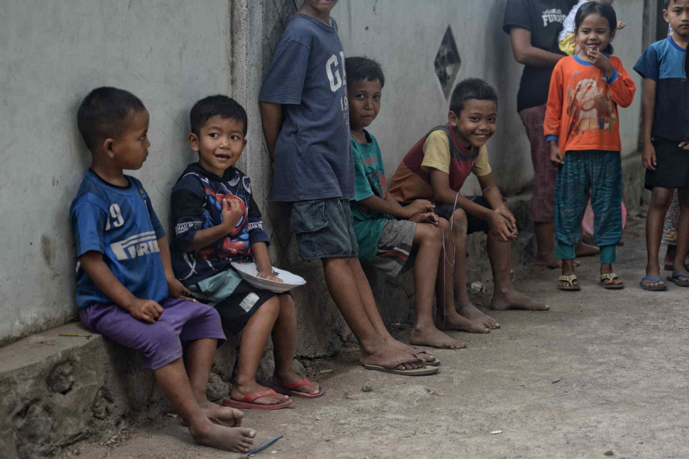 Picture of children in northern lombok. Pictue made after earthquake hit lombok in august 2018