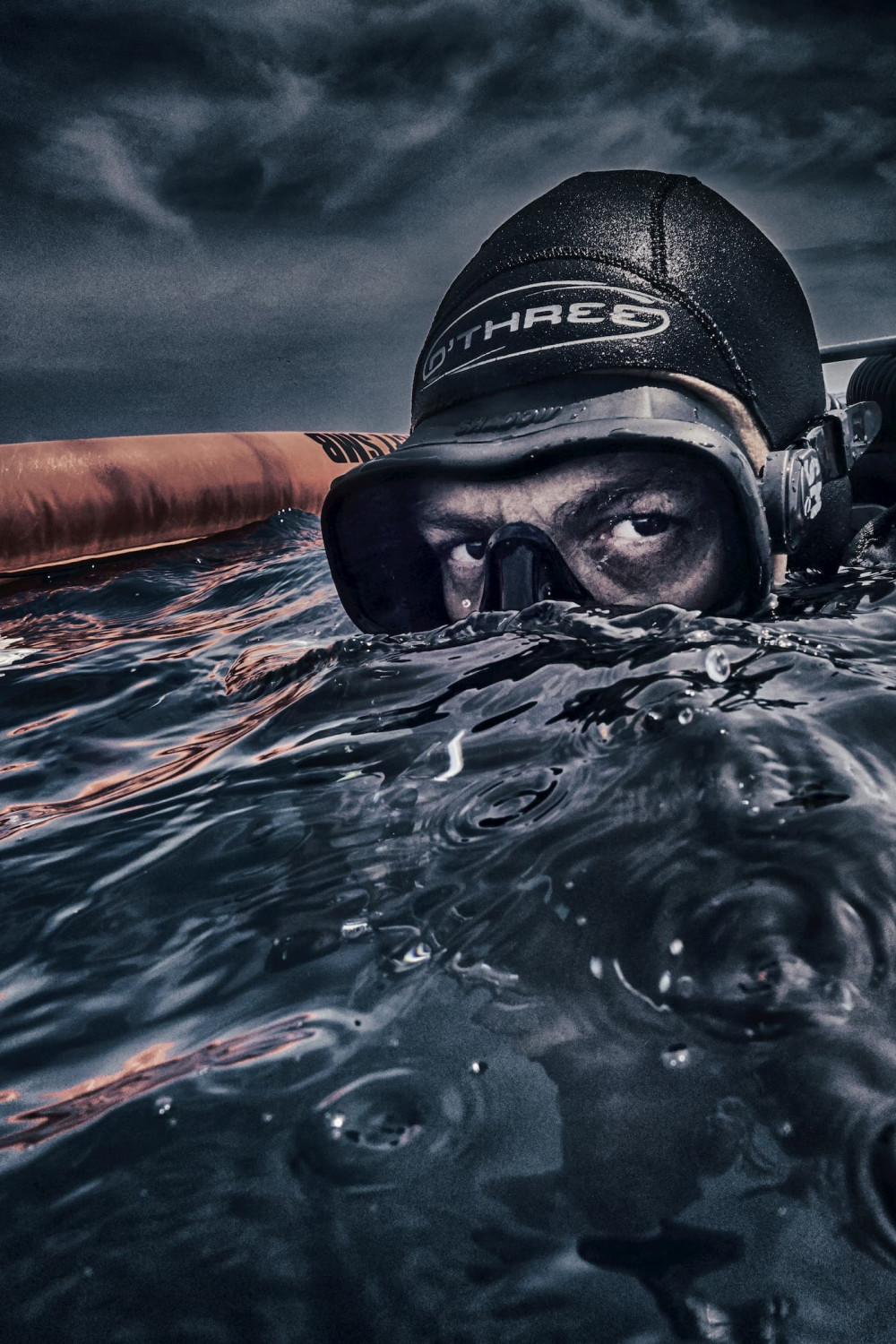 Tec Diver Sam reaching the surface after a long deep dive