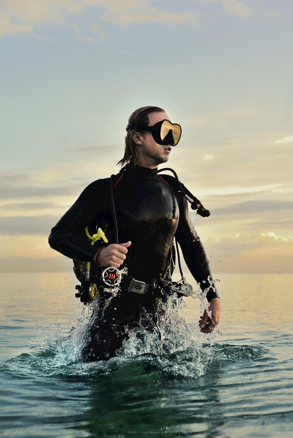 Rise and Shine. Sunrise photoshoot for Tecline Diving Gear